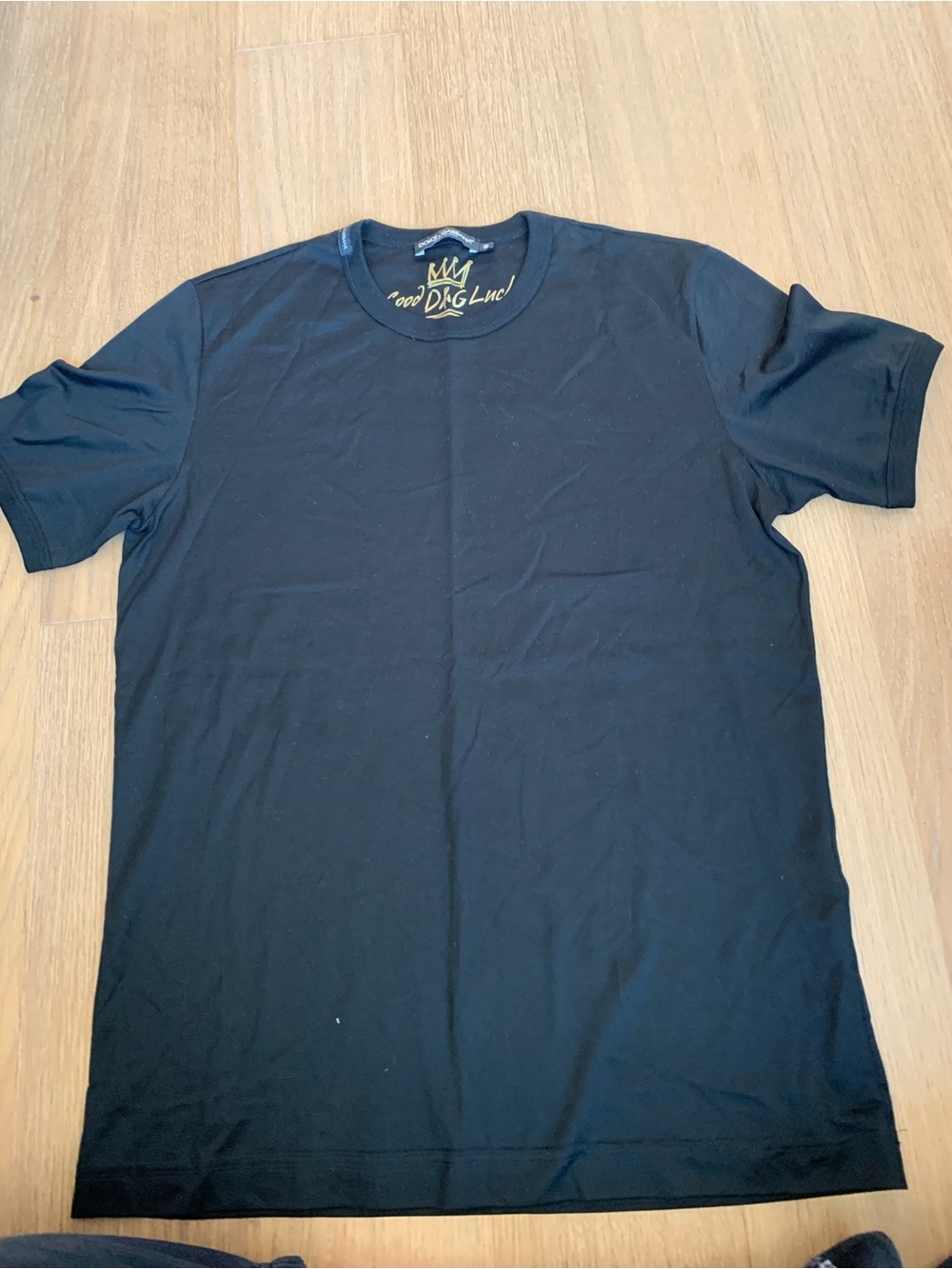 Dolce & Gabbana Black Crew Neck Short Sleeve T-Shirt